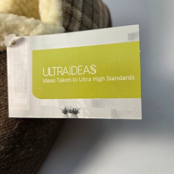 NWT - ULTRAIDEAS Women’s Slippers, Memory Foam, Non-Slip Sole, Brown Plaid, US 9 - Picture 3 of 4